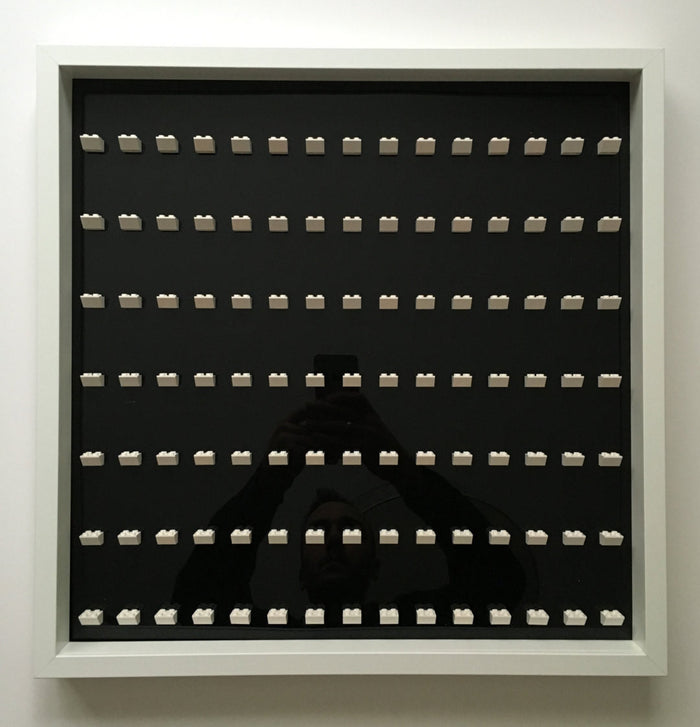 105 Lego Minifigures black edition white frame display - Lego Minifigures Display