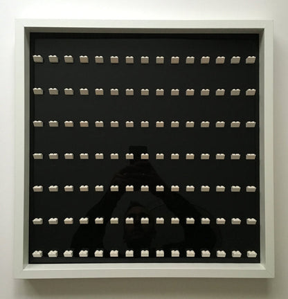 105 Lego Minifigures black edition white frame display - Lego Minifigures Display