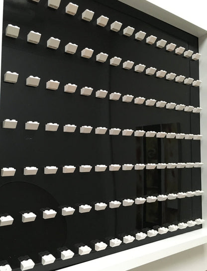 105 Lego Minifigures black edition white frame display - Lego Minifigures Display