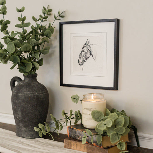 Black & White Framed Horse Print