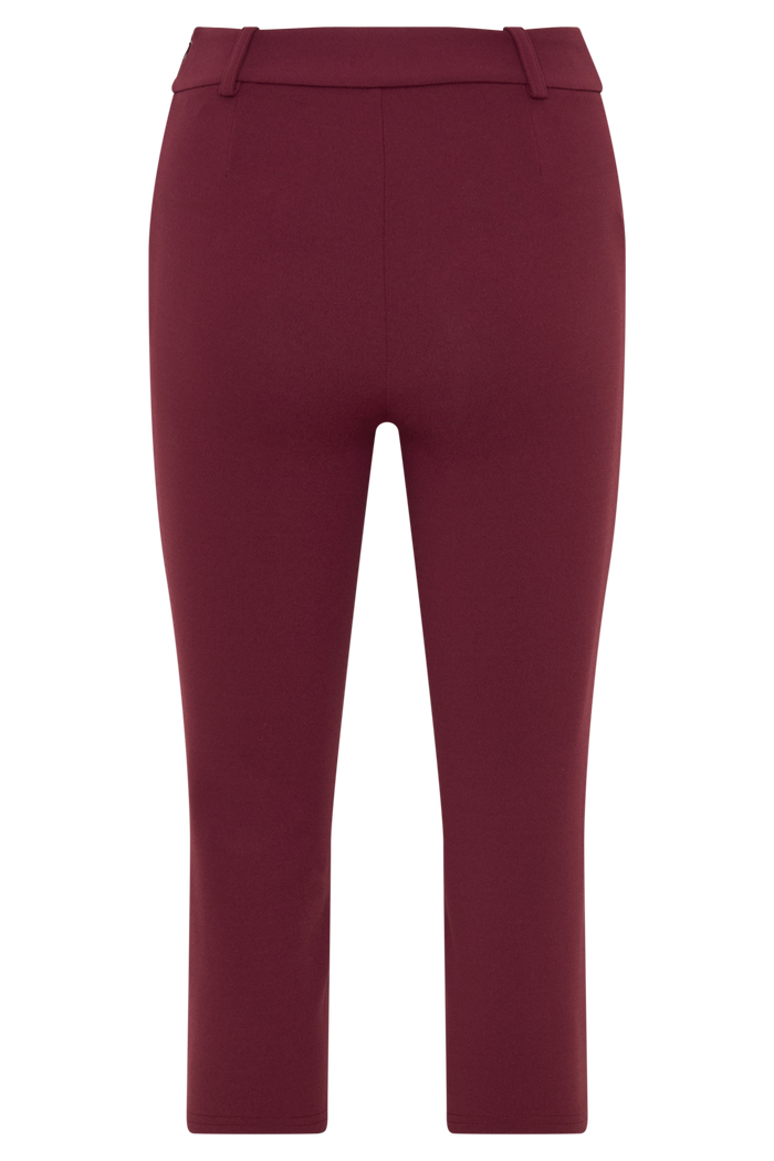 Blanca Stretch Crepe Capri Pants - Mahogany