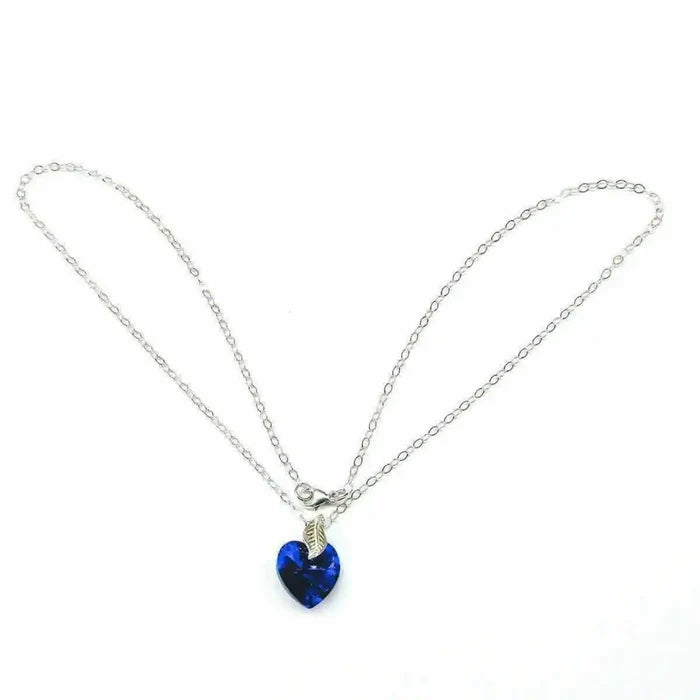 AMD1009Blue Azure Crystal Heart Silver Leaf NecklaceJewelryNecklace$ 66.00Alexa Martha Designs