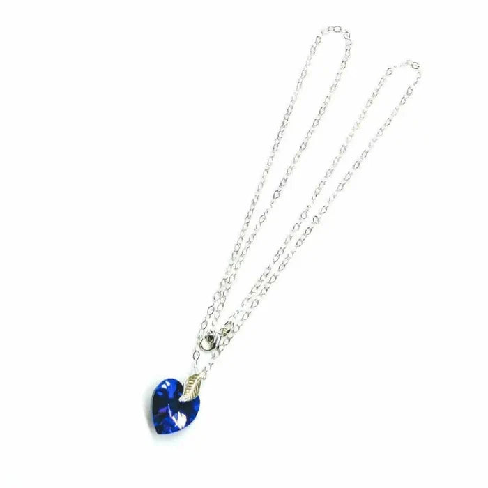 AMD1009Blue Azure Crystal Heart Silver Leaf NecklaceJewelryNecklace$ 66.00Alexa Martha Designs
