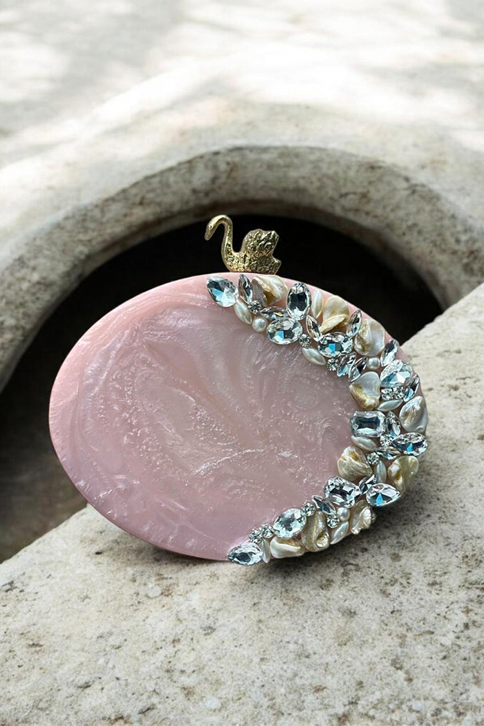 Blush Aura Resin Clutch