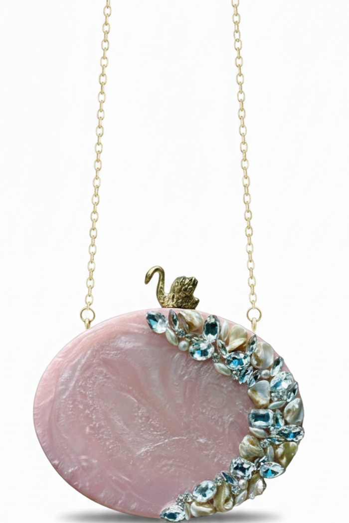 Blush Aura Resin Clutch