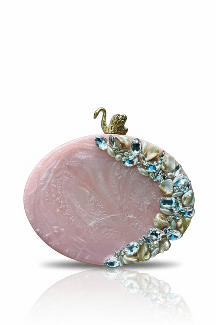 Blush Aura Resin Clutch