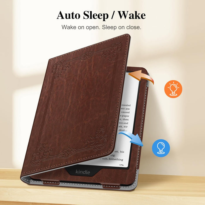 Book-Style Vegan Leather Folio Case for Kindle Paperwhite 12th/11th Gen & Kindle Colorsoft | Fintie