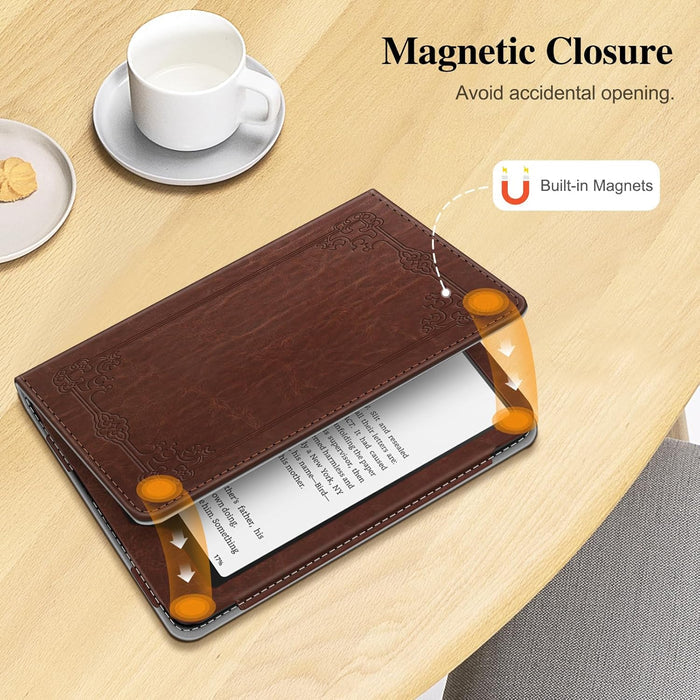 Book-Style Vegan Leather Folio Case for Kindle Paperwhite 12th/11th Gen & Kindle Colorsoft | Fintie