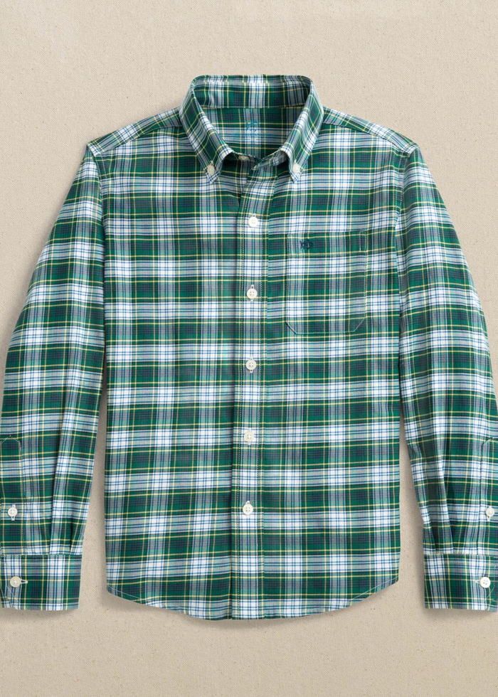 Boys Gordon Tartan Skipjack Sport Shirt - Salt Meadow southern tide youth buttondown