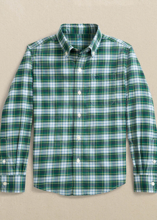 Boys Gordon Tartan Skipjack Sport Shirt - Salt Meadow southern tide youth buttondown