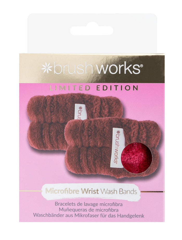 Brushworks Limited Edition Microfibre Wrist Wash Bands (Red)