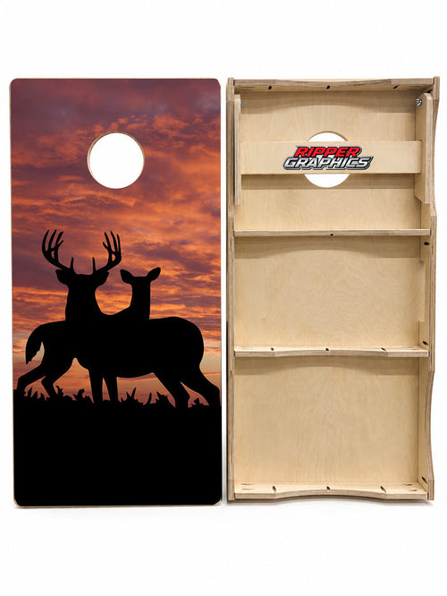 Buck & Doe Dusk Cornhole Design