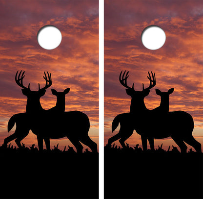 Buck & Doe Dusk Cornhole Design