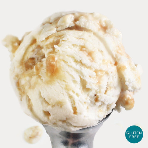 Photo of Butter Brickle Ice Cream on a white background