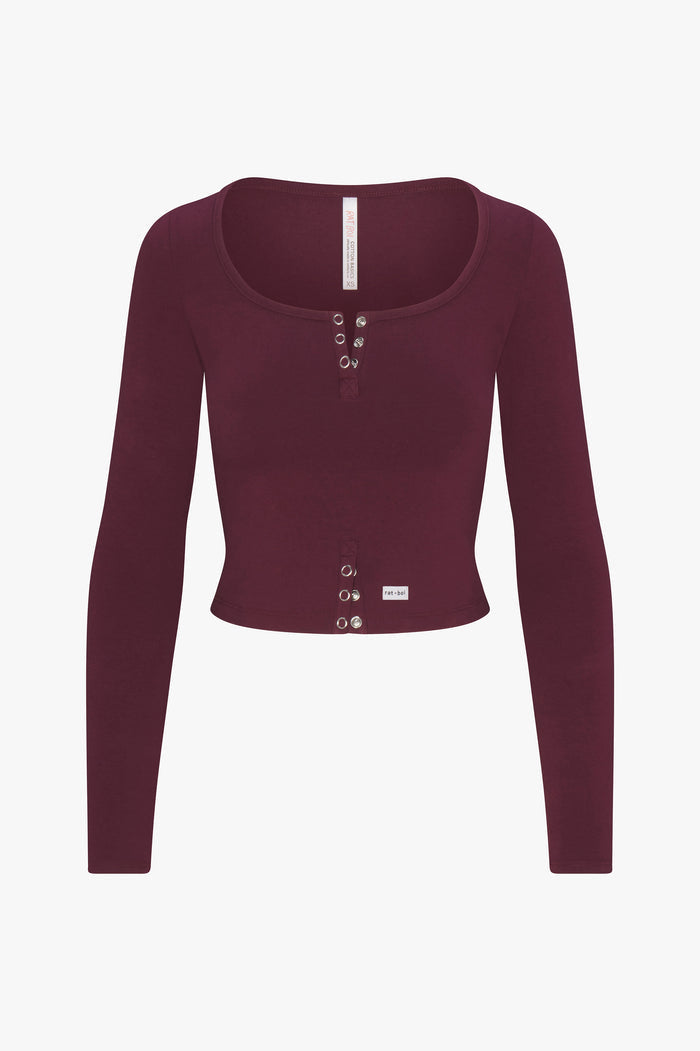 BUTTERFLY SNAP TOP IN BOYSENBERRY