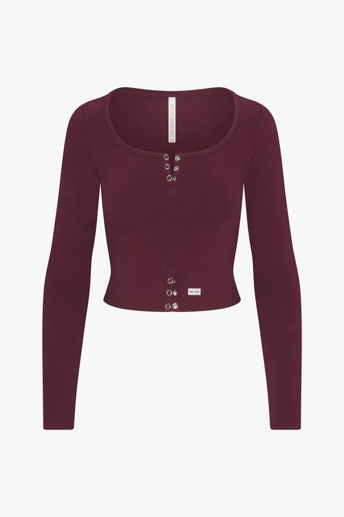 BUTTERFLY SNAP TOP IN BOYSENBERRY