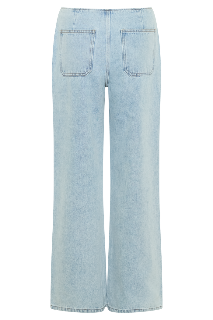 Caitlin Mid Rise Denim Jeans - Light Blue