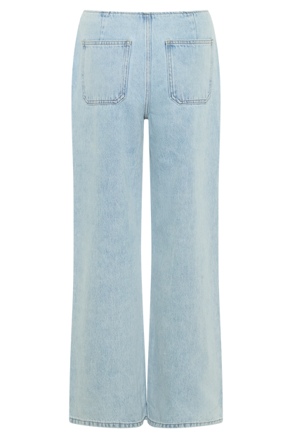 Caitlin Mid Rise Denim Jeans - Light Blue