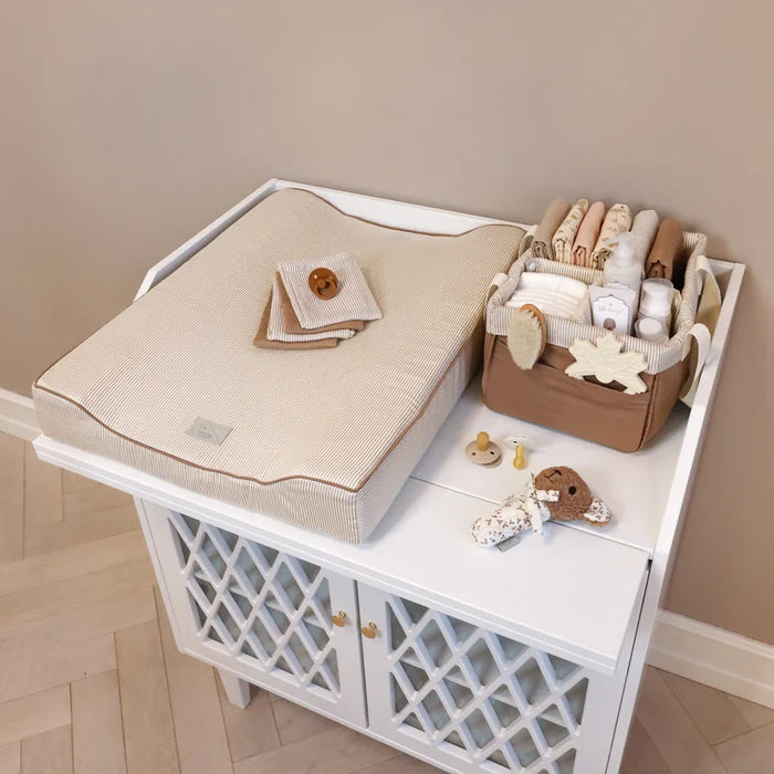 Cam Cam Copenhagen - Nappy Caddy - Classic Stripes Camel - Mabel & Fox
