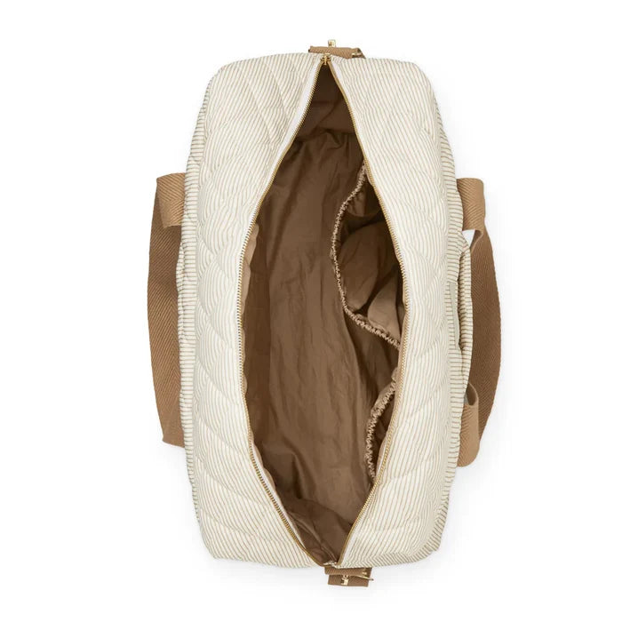 Cam Cam Copenhagen -Medium Changing Bag W/Pram Straps - Classic Stripes Camel - Mabel & Fox