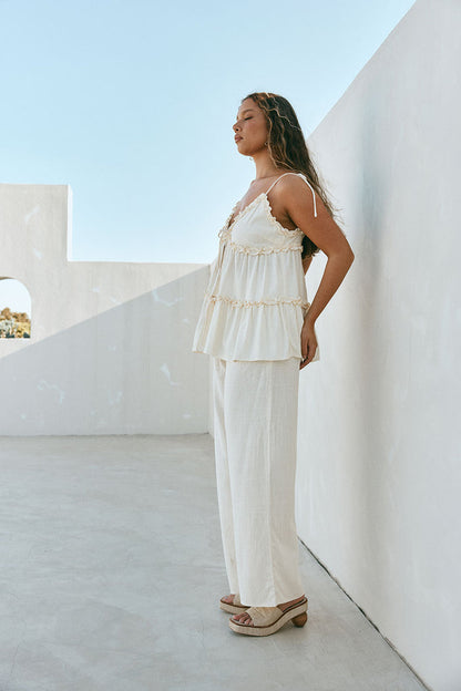 Cream High Waist Cantrell Pants
