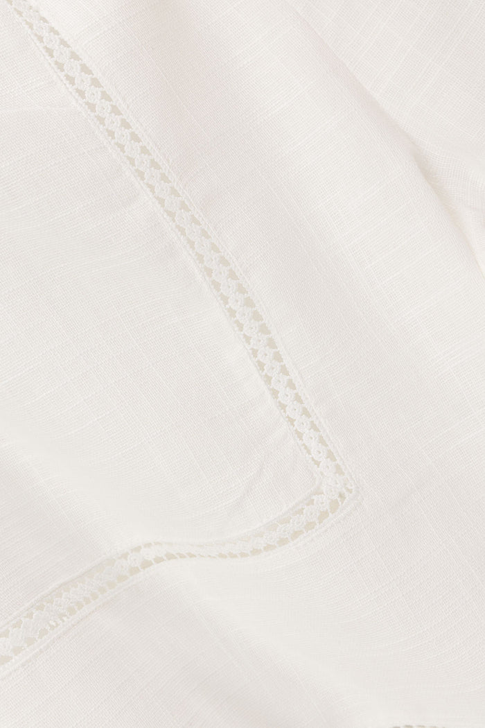 White Cheesecloth Elastic Drawstring Carissa Pants