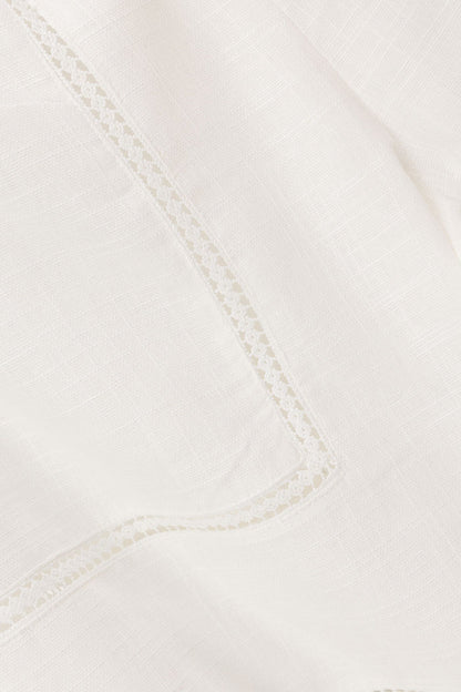 White Cheesecloth Elastic Drawstring Carissa Pants