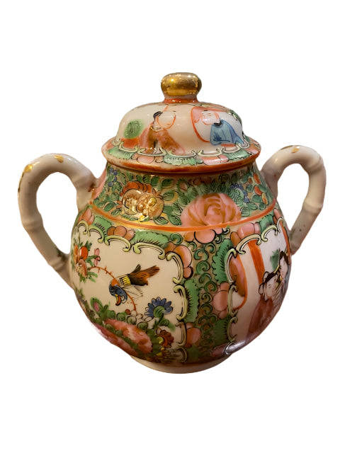 Chinese Export Rose Medallion Sugar Bowl.