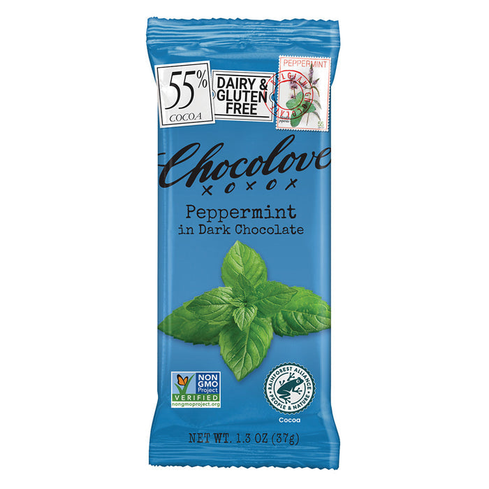 Chocolove Peppermint Dark Chocolate Bar - 12 Count