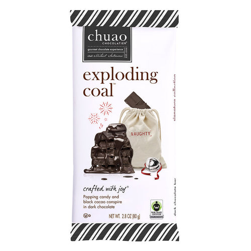 Chuao Chocolatier Exploding Coal Dark Chocolate Bar - 12 Count