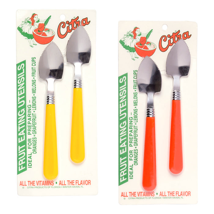 Citra Plastic Handle Grapefruit Spoon Set #349 Carded 2 Piece - 12 Count