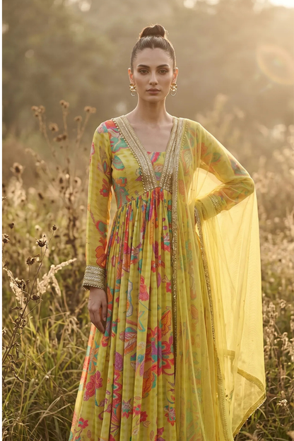 Citrine Anarkali Set