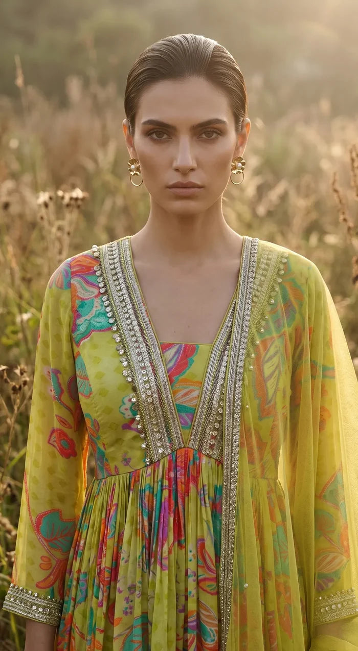 Citrine Anarkali Set
