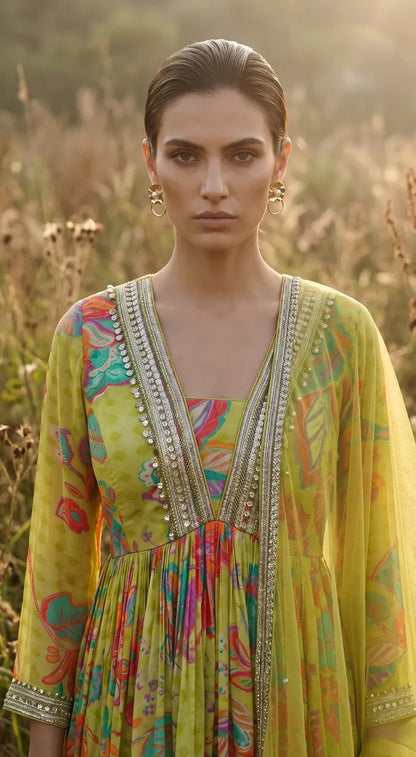 Citrine Anarkali Set