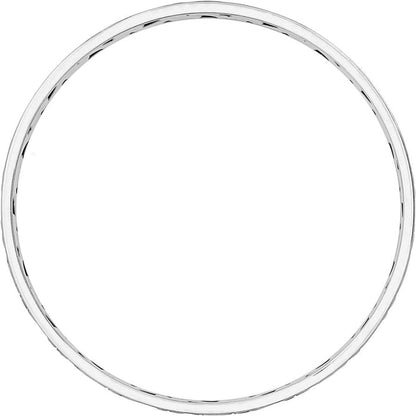 Brighton bangle bracelet with thin polished silver-plated band and textured edge detail on a white background