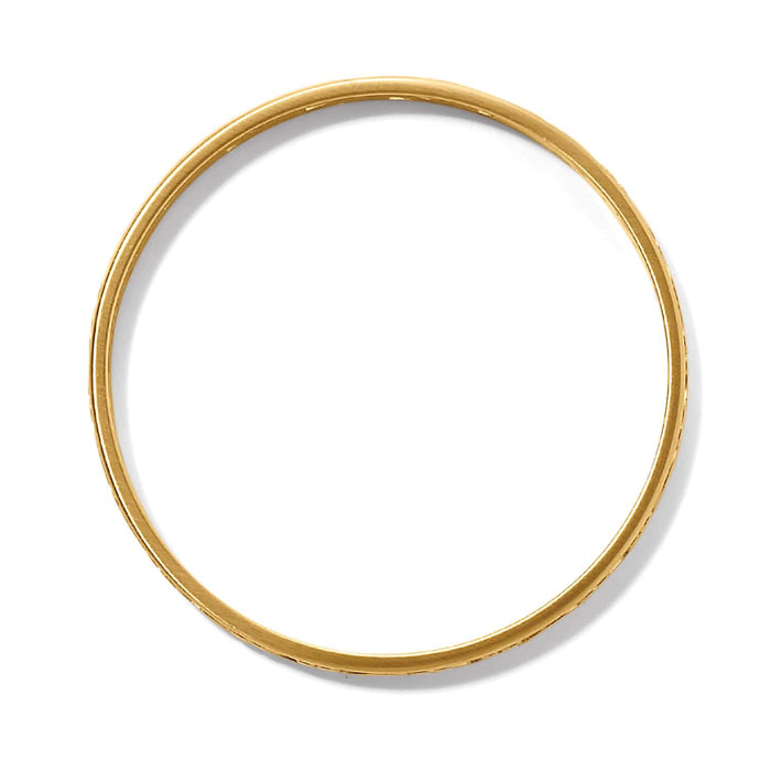 Brighton bangle bracelet with thin gold-plated band and slim rounded profile on a white background