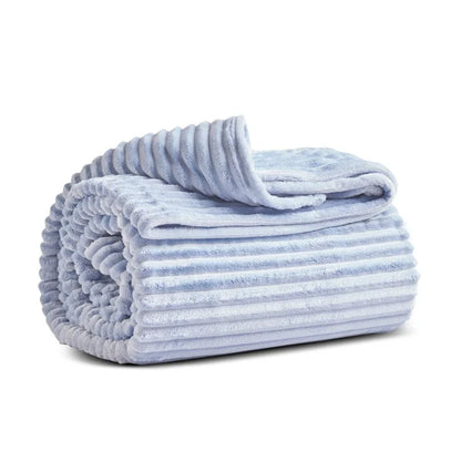 Couverture Karaca Ruby Stripe Wellsoft double, bleu
