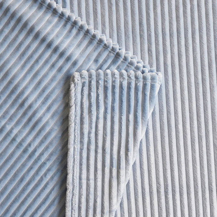 Couverture Karaca Ruby Stripe Wellsoft double, bleu