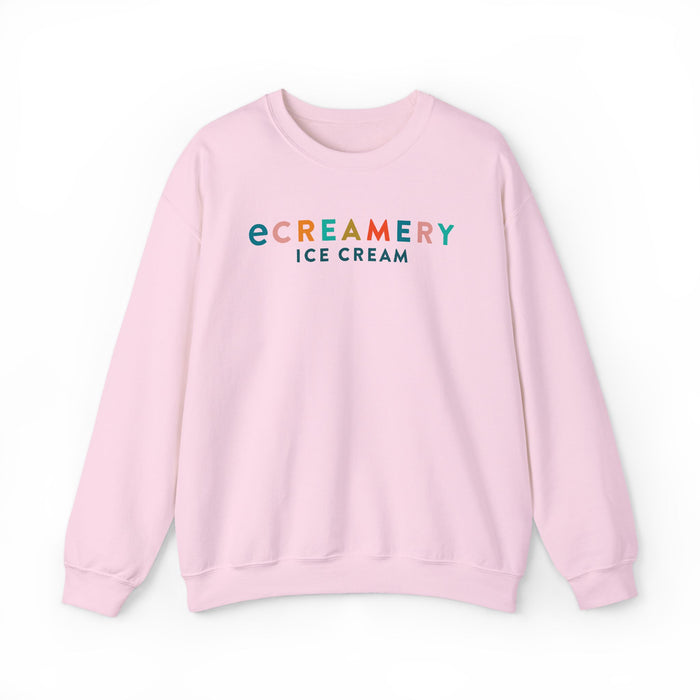 Crewneck Sweatshirt — 'eCREAMEMY ICE CREAM' Retro Pastel Logo