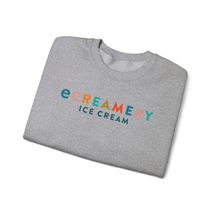 Crewneck Sweatshirt — 'eCREAMEMY ICE CREAM' Retro Pastel Logo