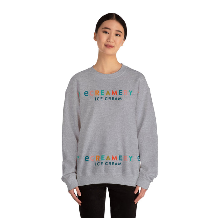 Crewneck Sweatshirt — 'eCREAMEMY ICE CREAM' Retro Pastel Logo