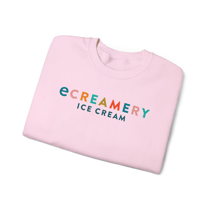 Crewneck Sweatshirt — 'eCREAMEMY ICE CREAM' Retro Pastel Logo