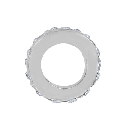 Brighton ring shown from the side with silver-plated band and crystal accents around the edge on a white background