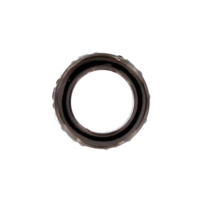 Brighton ring with dark brown ribbed textured band shown from a top-down angle on a white background