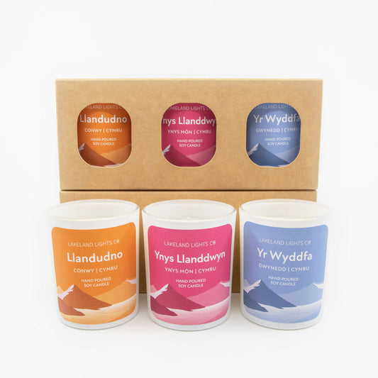 Lakeland Lights Company Cymru Collection - Three Candle Gift Sets Soy Candle