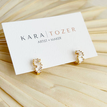 Dainty Gold Crystal Huggies