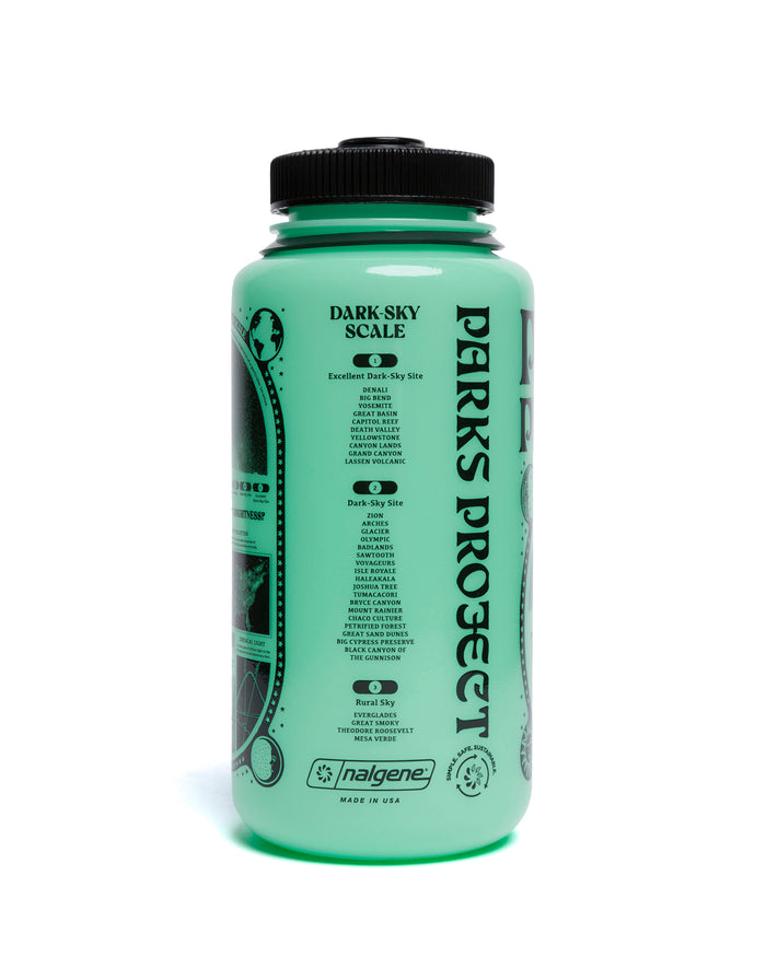 Shop Dark Sky Recycled Glow-In-The-Dark Water Bottle Inspired by Parks | green
