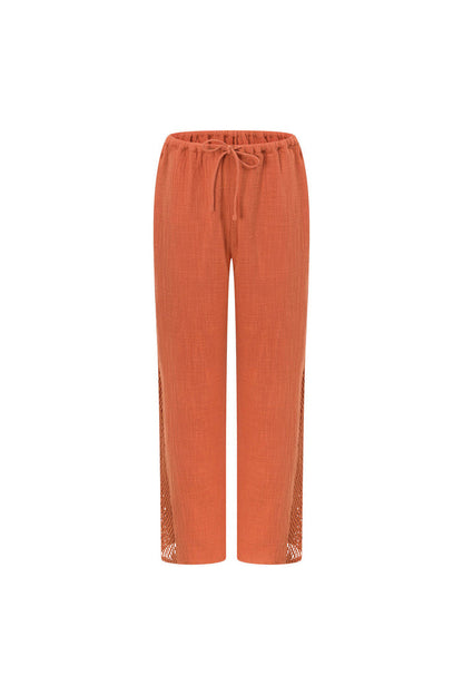Blood Orange Elastic Drawstring Dita Pants