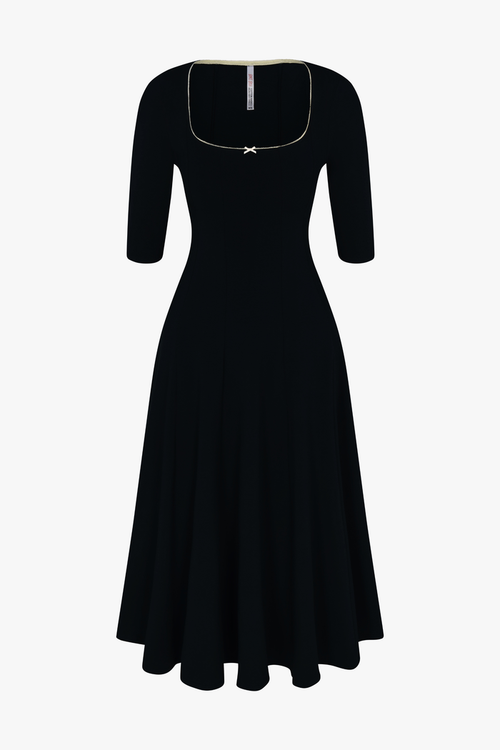 DREAM DRESS 3/4 SLEEVE IN ONYX
