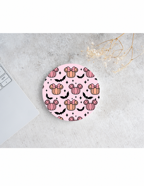 Ear Pumpkins With Bats Coaster